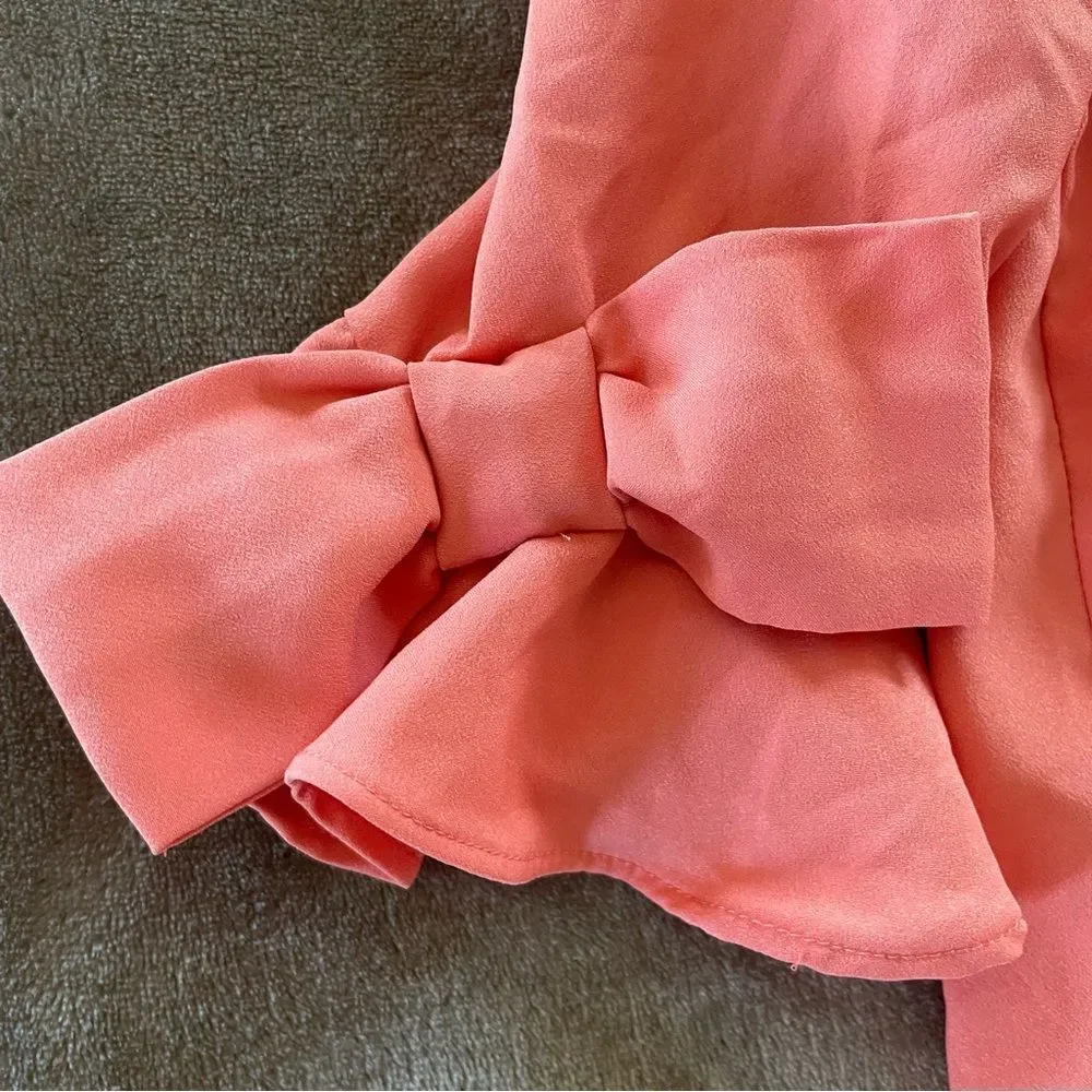 Gymboree Girls Coral Ruffle Sleeve Dress Drop Waist Spring/ Summer Size 8